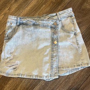 Distressed Jean Skort